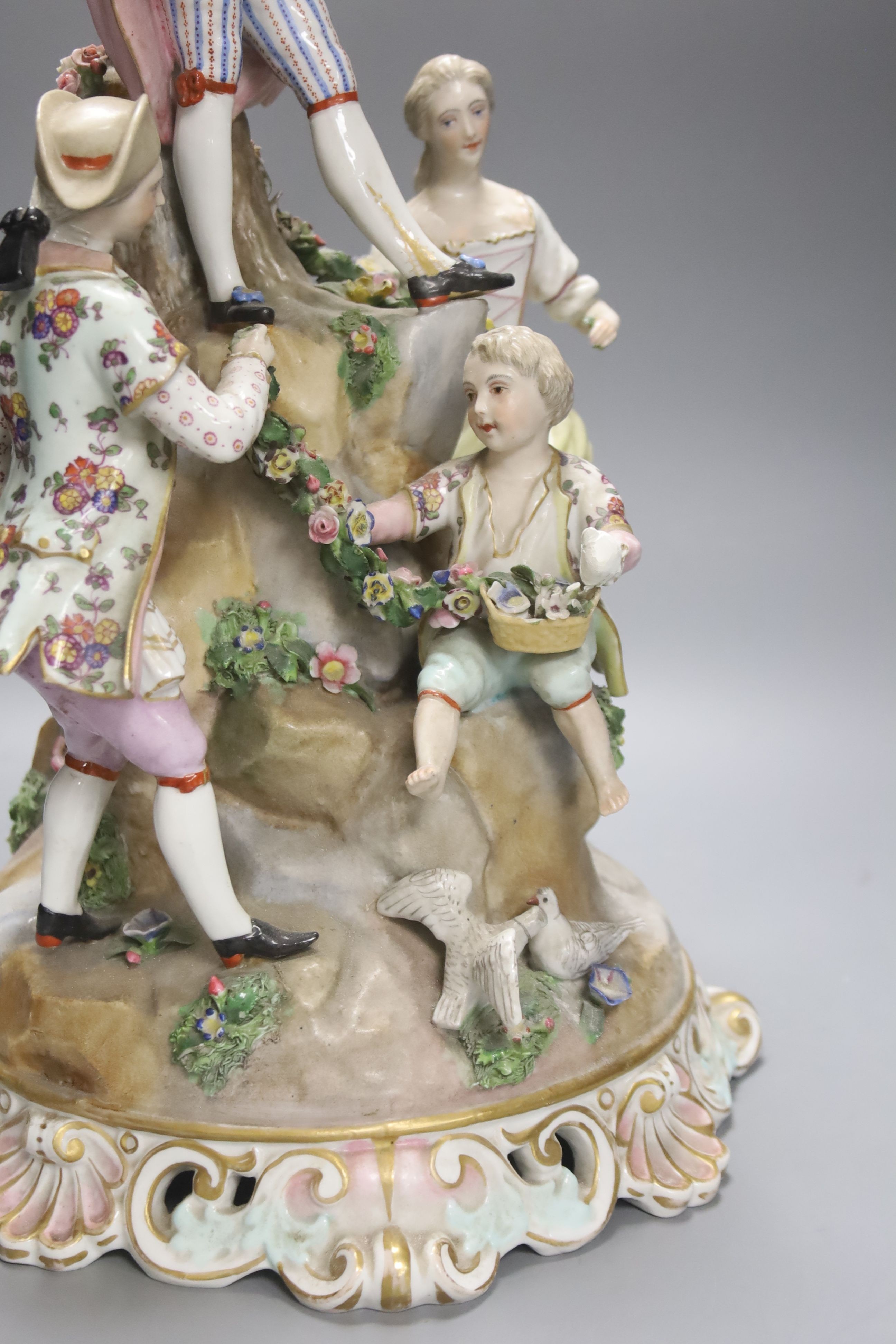 A large Volkstedt porcelain group, height 42cm